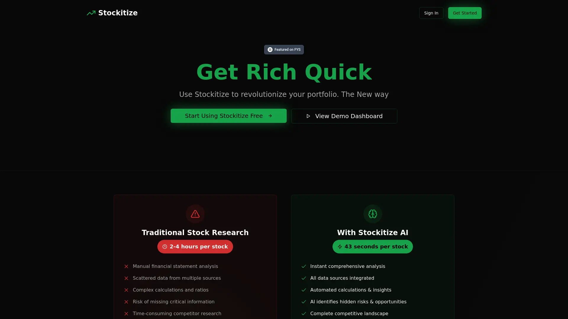 Screenshot 1 of Stockitize - AI-Powered Stock Research