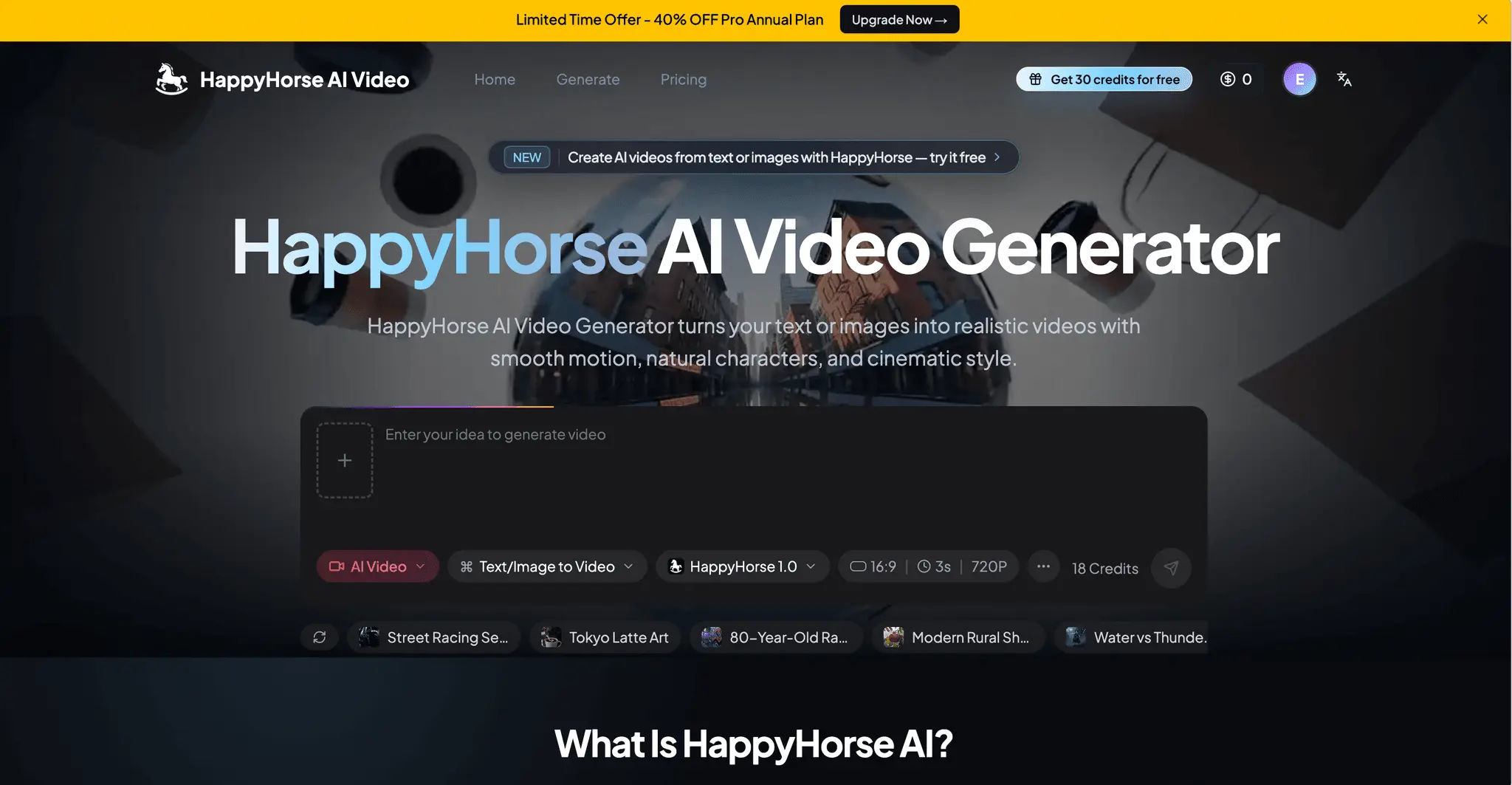 Screenshot 1 of HappyHorse AI Video