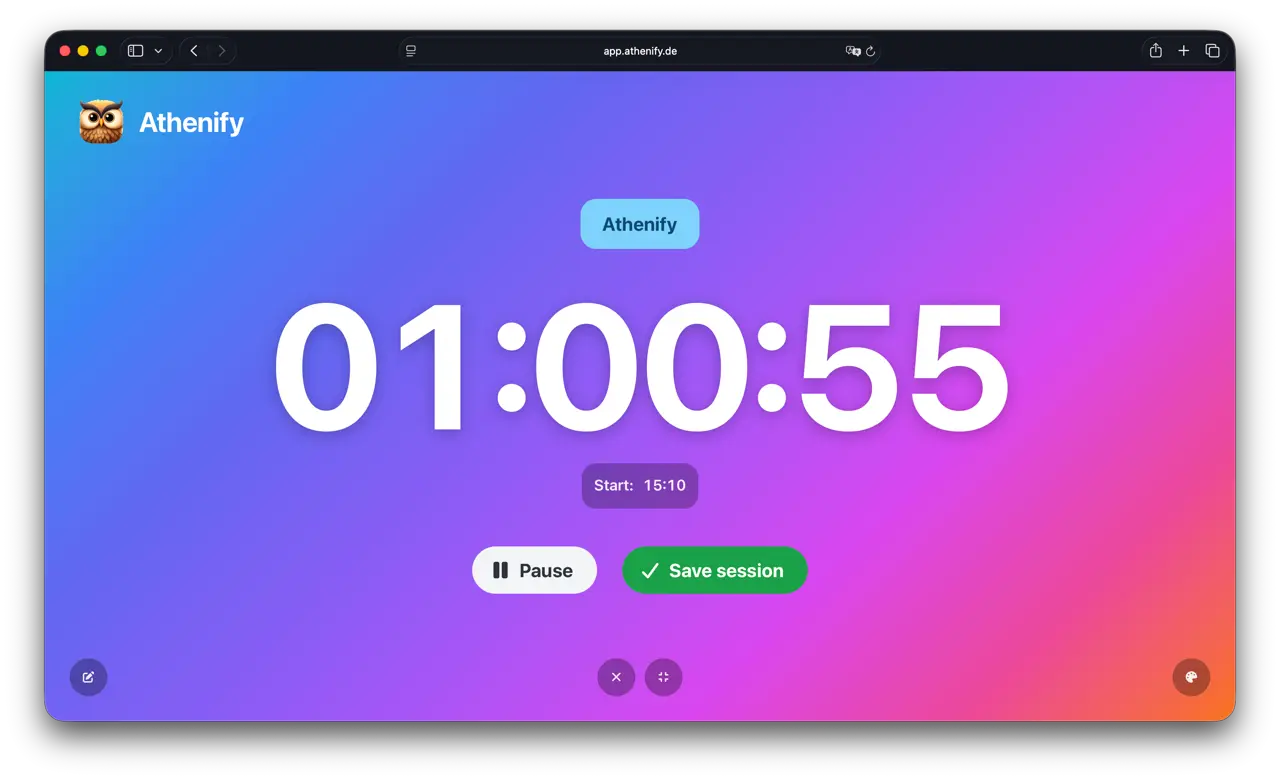 Screenshot 1 of Athenify: Study Tracker & Focus Timer
