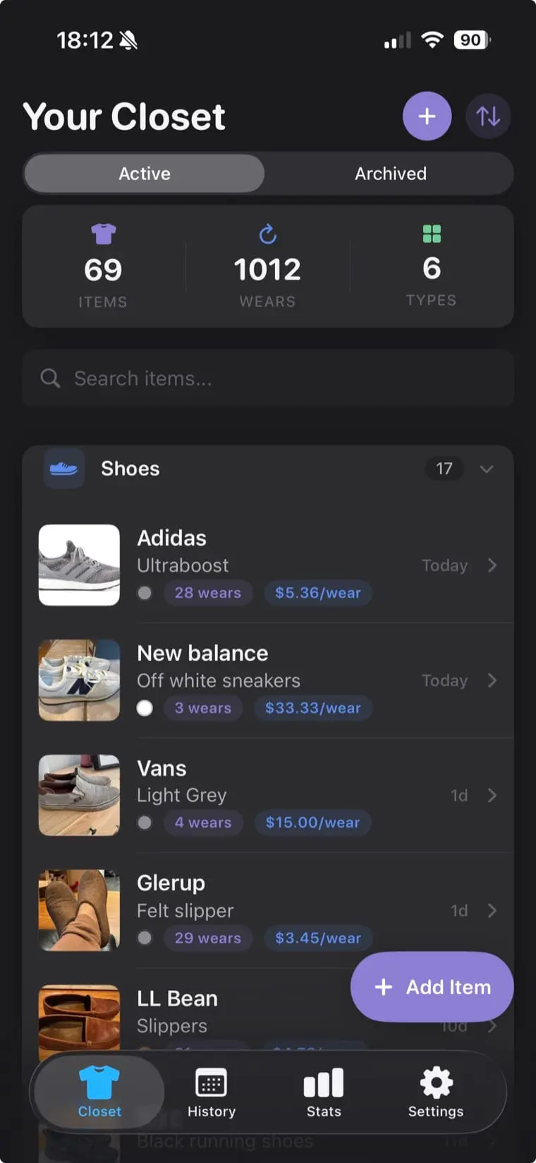 Screenshot 4 of WearTracker - Closet Organizer 