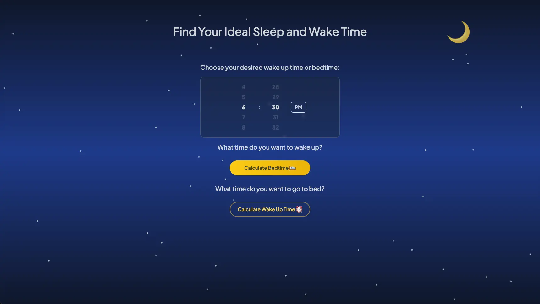 Screenshot 1 of sleep calculator