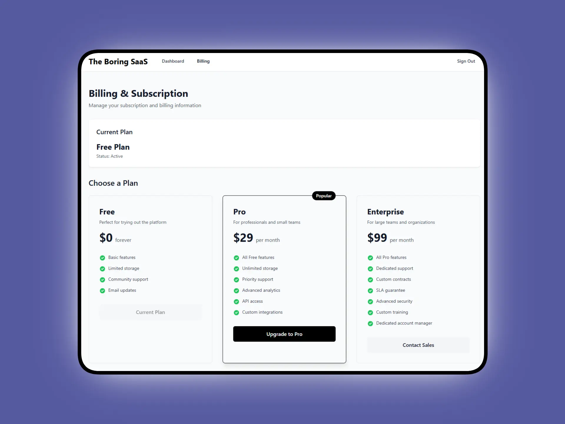 Screenshot 5 of The Boring SaaS Starter Kit