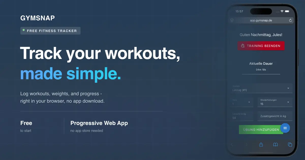 Screenshot 1 of GYMSNAP - No-Install Workout Tracker