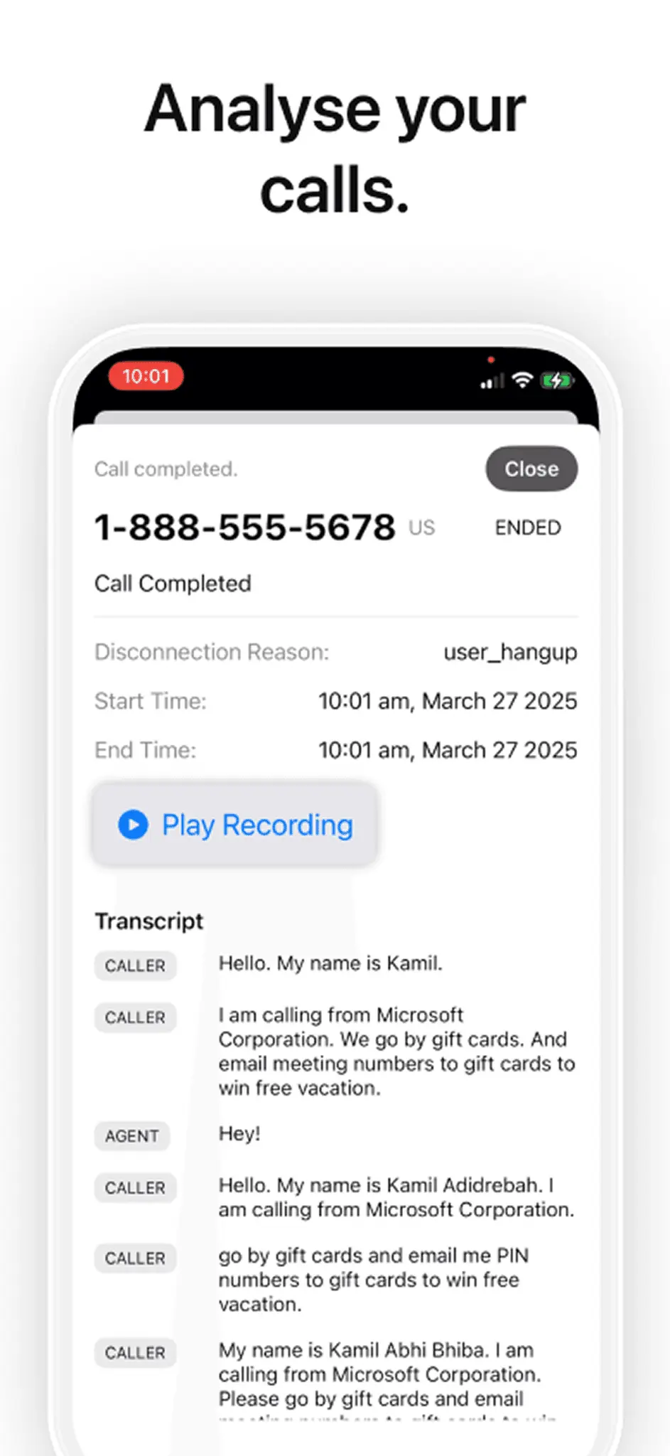 Screenshot 5 of Phone Filter: AI Phone Assistant