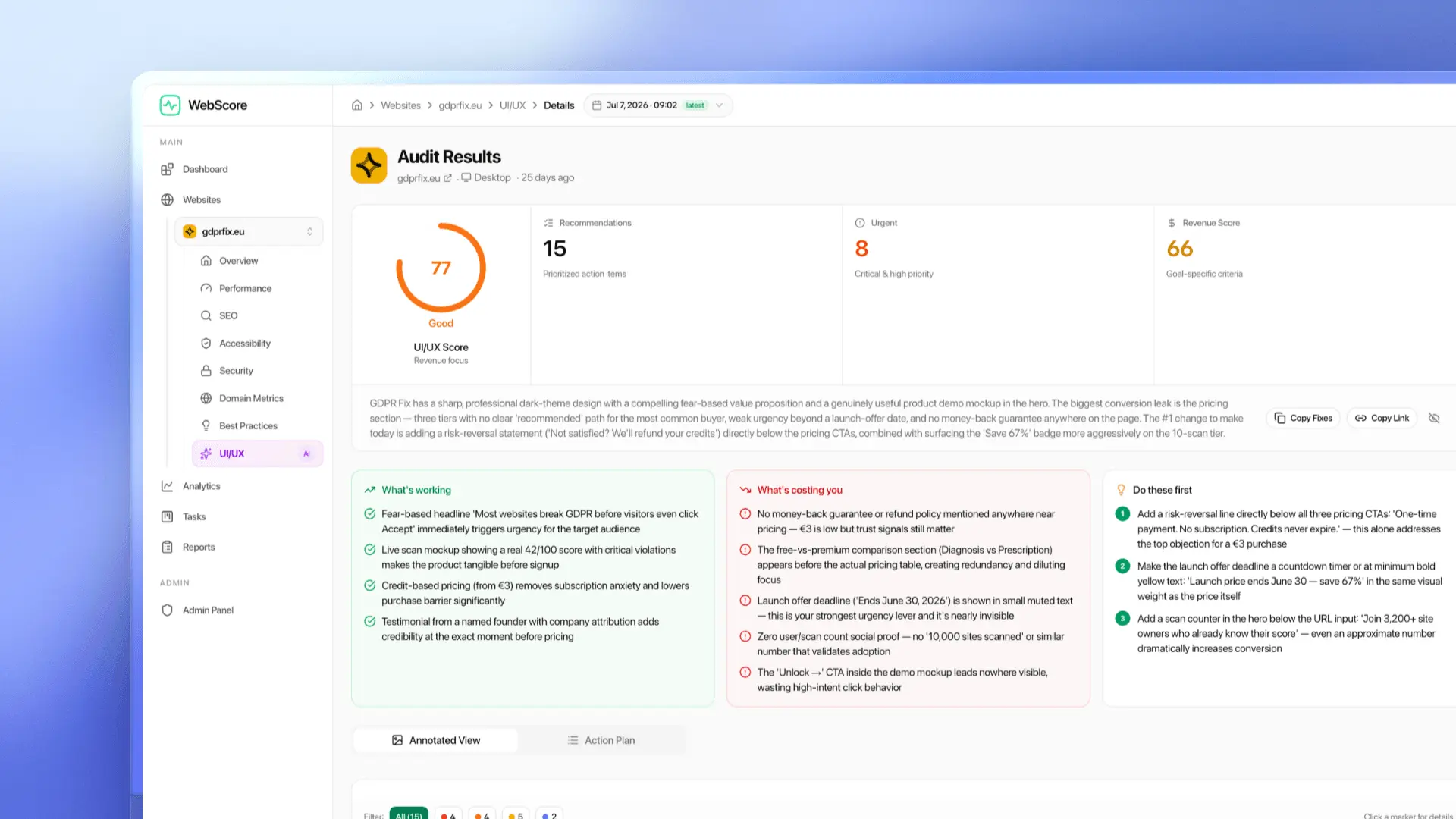 Screenshot 4 of WebScore