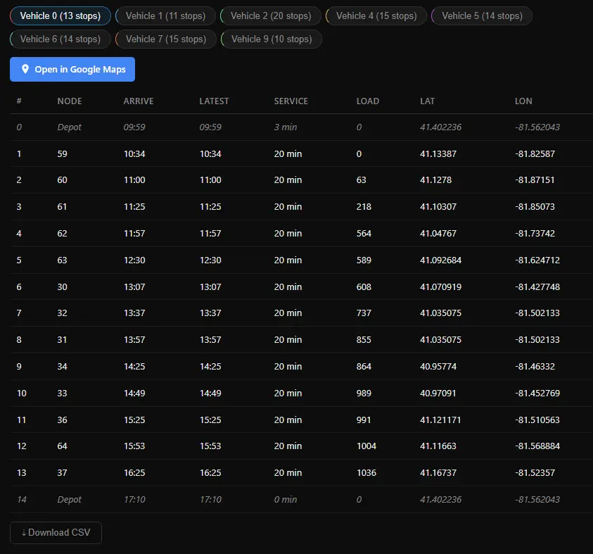 Screenshot 1 of VRP Route Optimizer