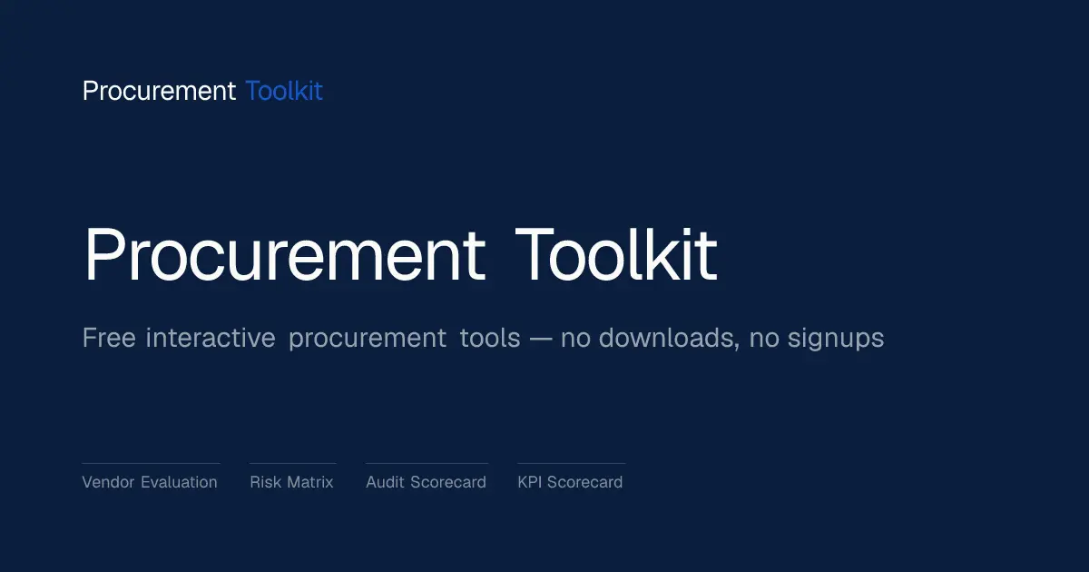Screenshot 1 of Procurement Toolkit