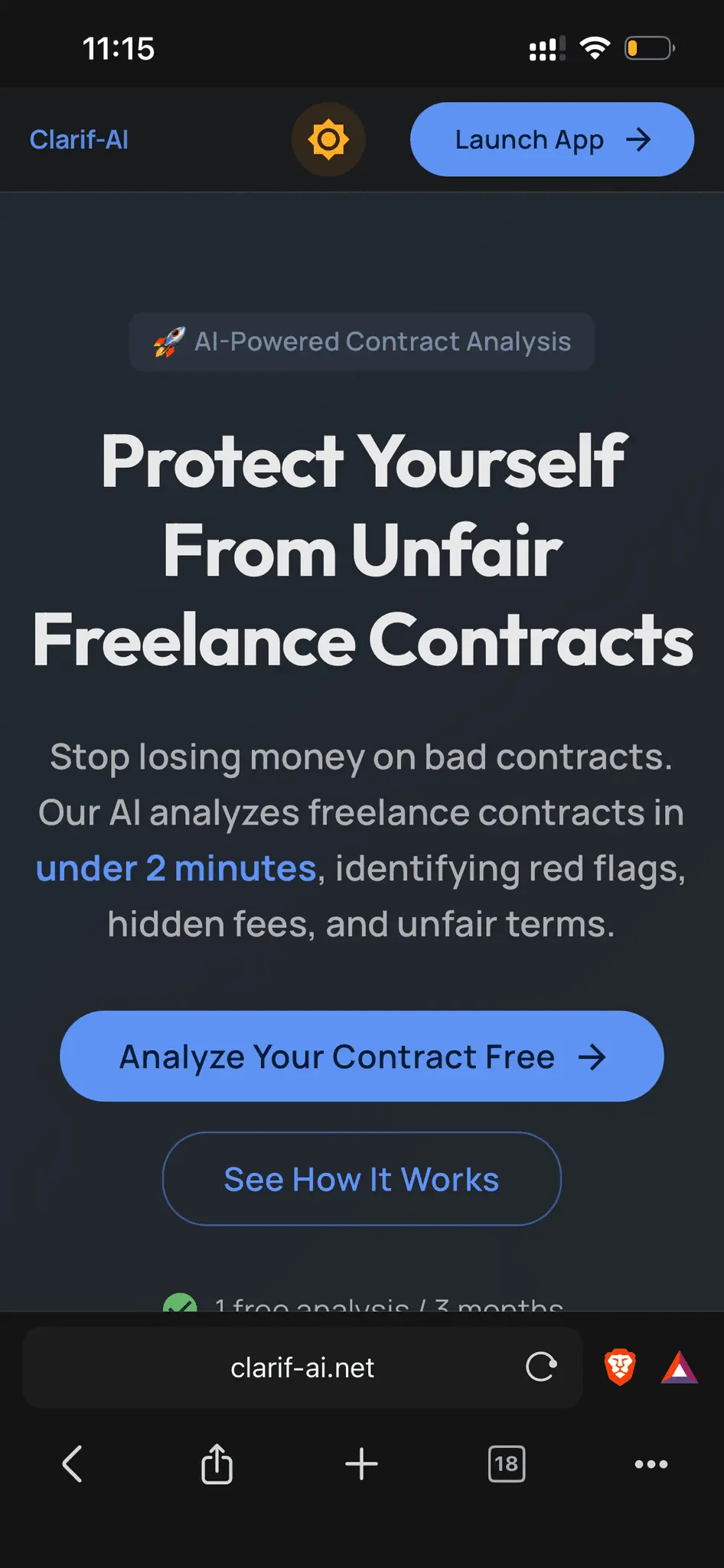 Screenshot 2 of Clarif-AI Contract Analyzer