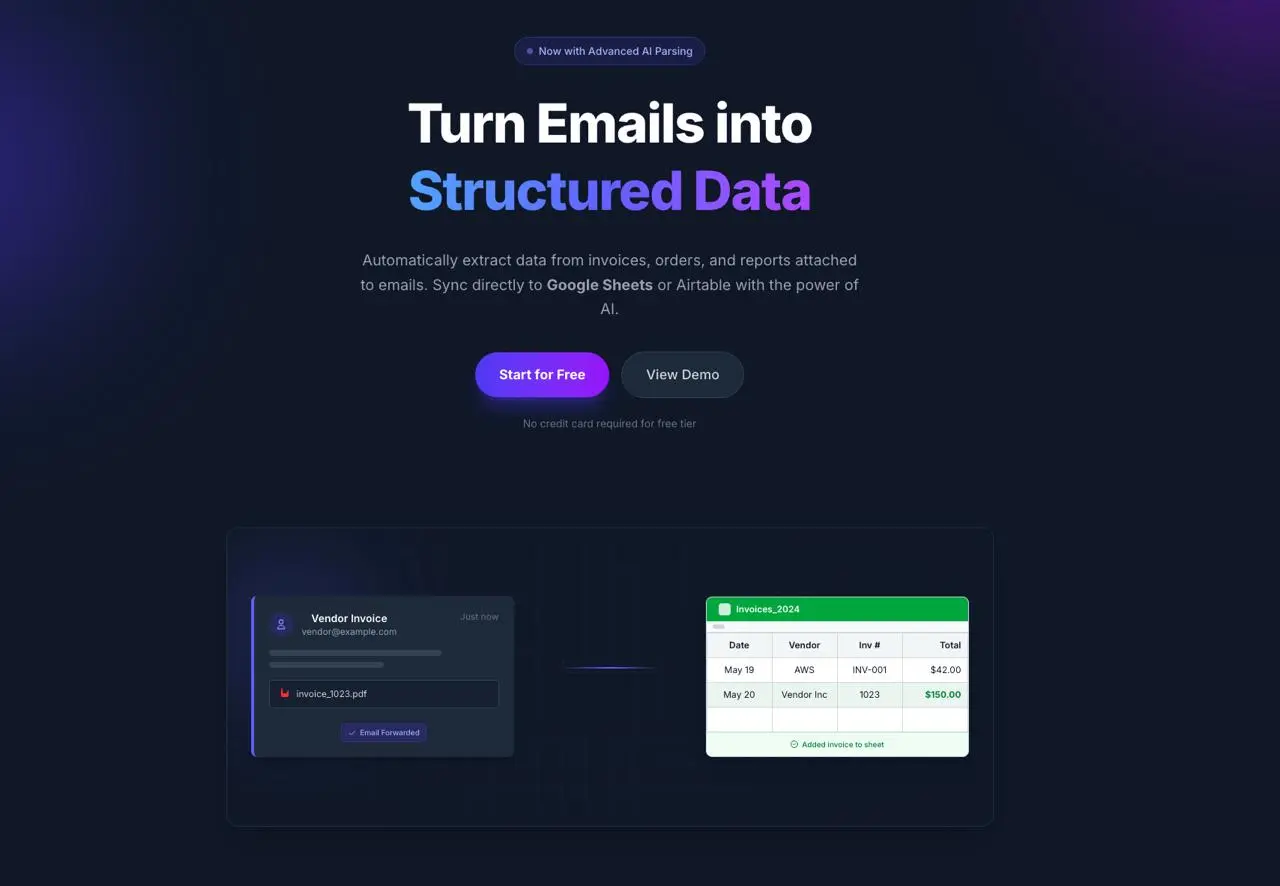 Screenshot 1 of MailToSheet Ai