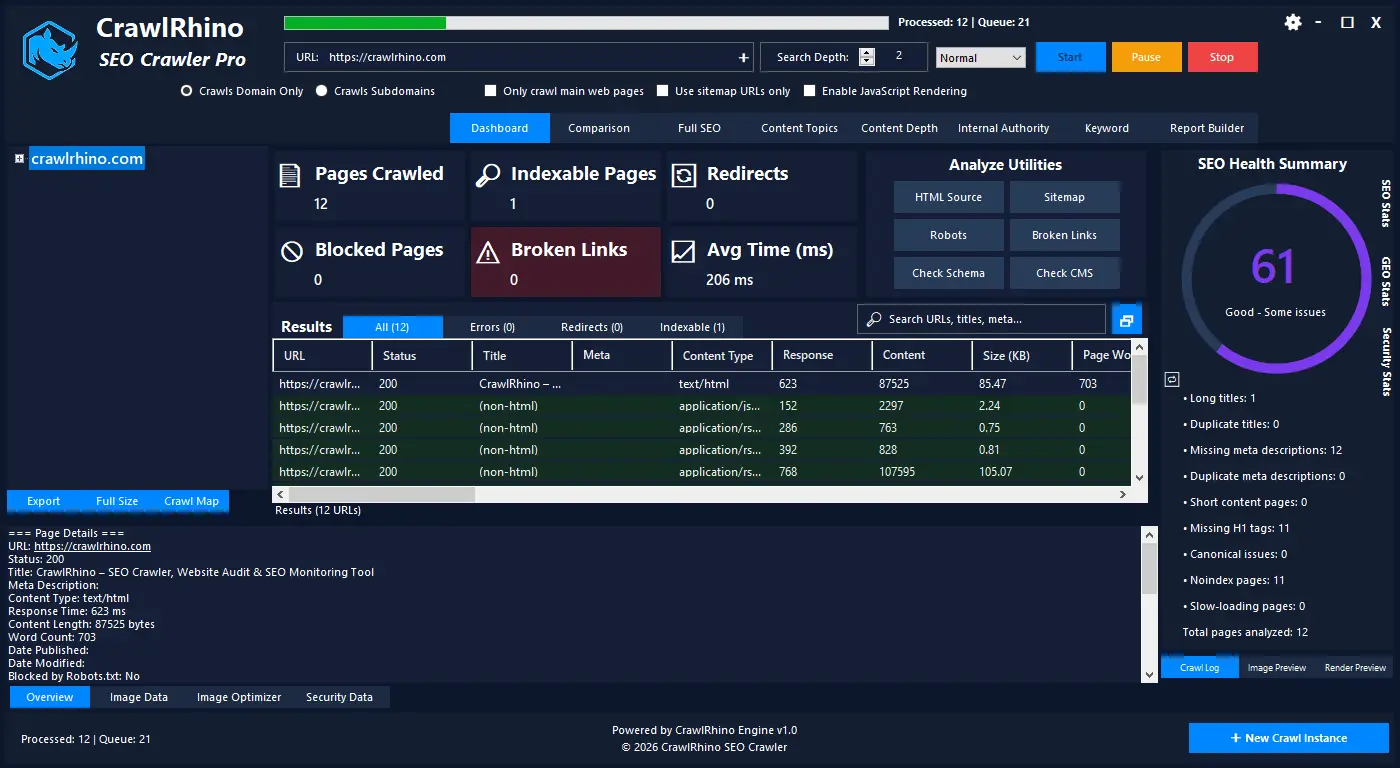 Screenshot 6 of CrawlRhino SEO Crawler