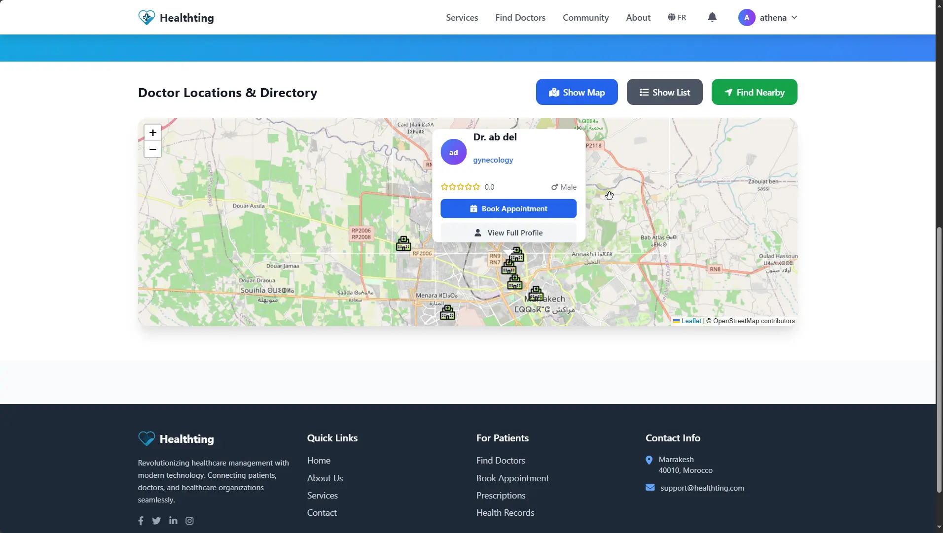 Screenshot 1 of https://www.healthting.com/