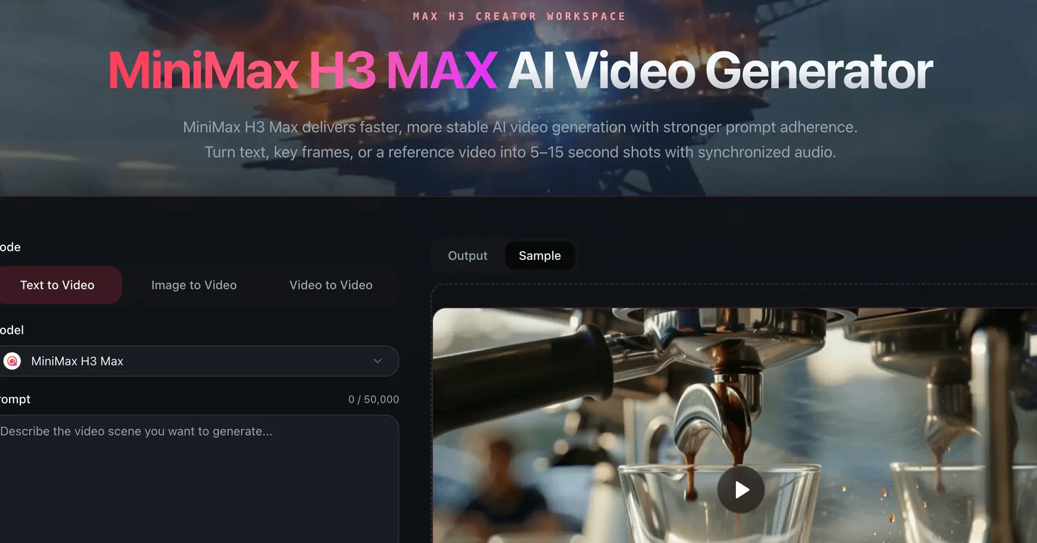 Screenshot 1 of Max H3 - MiniMax H3 Max AI Video Generat