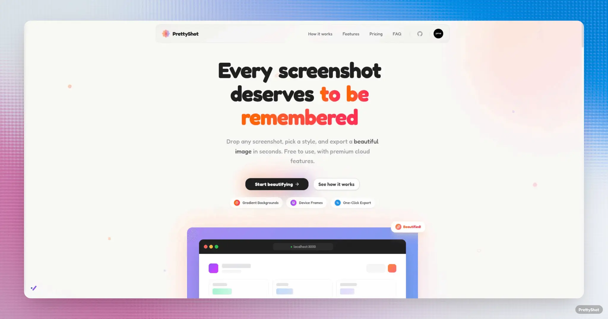Screenshot 1 of PrettyShot