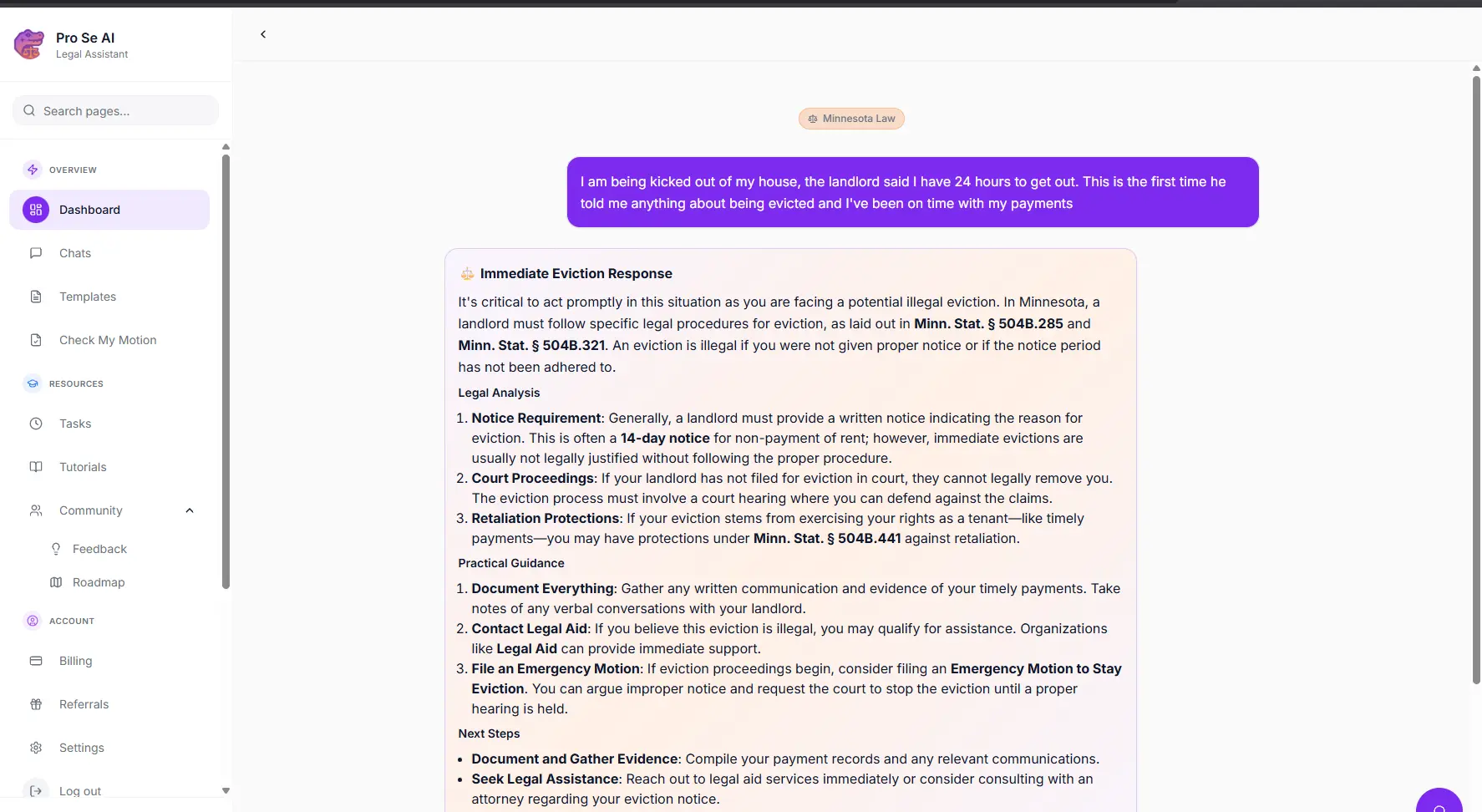 Screenshot 3 of Pro Se AI (Legal Assistant)