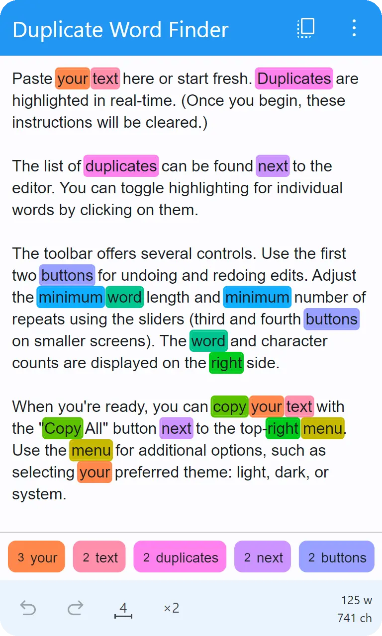 Screenshot 4 of Duplicate Word Finder