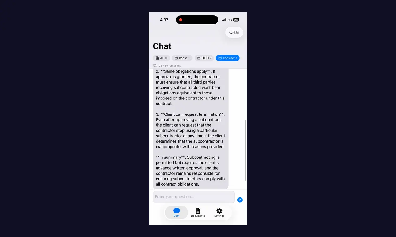 Screenshot 3 of LocalRAG!