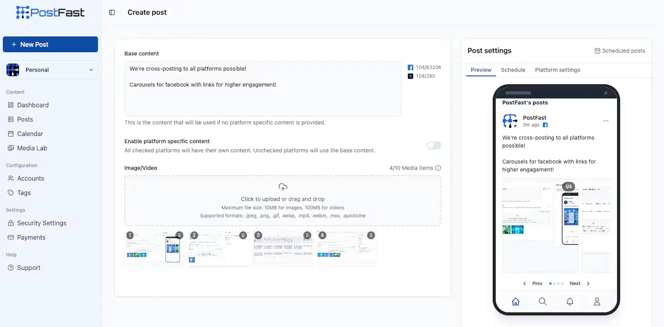 Screenshot 5 of PostFast | Social Media Scheduling