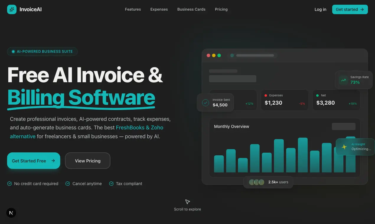 Screenshot 1 of InvoiceAI