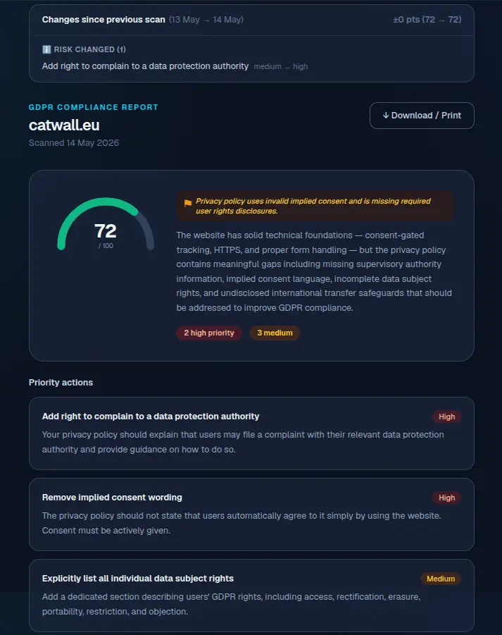 Screenshot 2 of GetGDPRScan