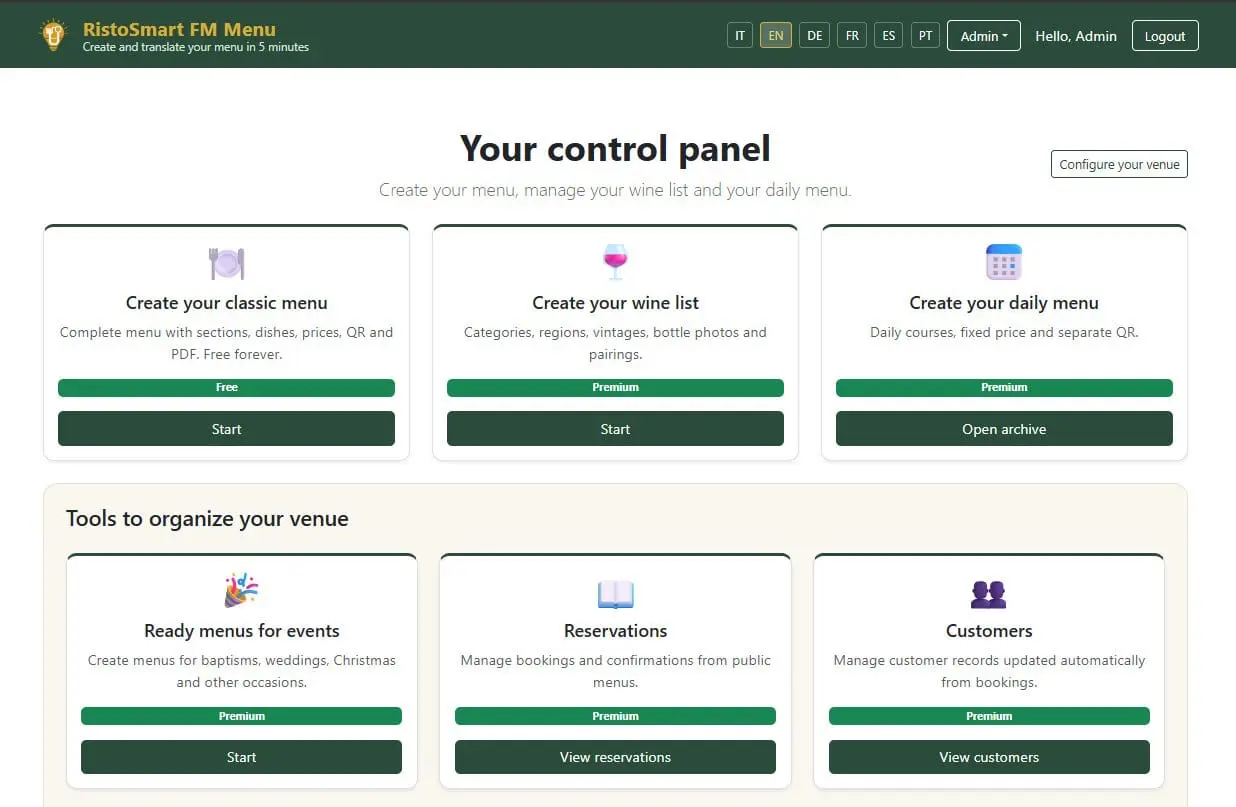 Screenshot 1 of RistoSmart FM Menu