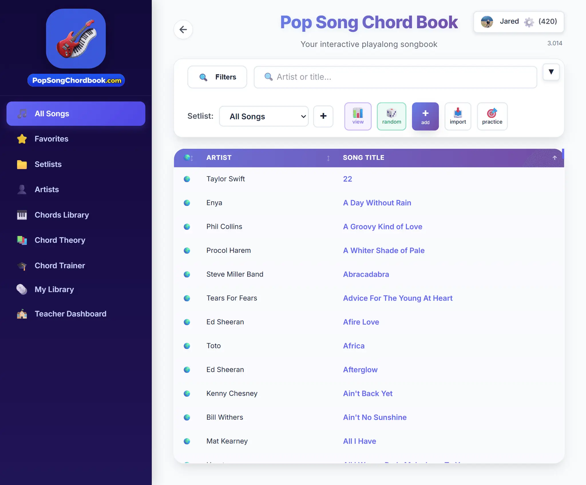 Screenshot 3 of PopSongChordBook