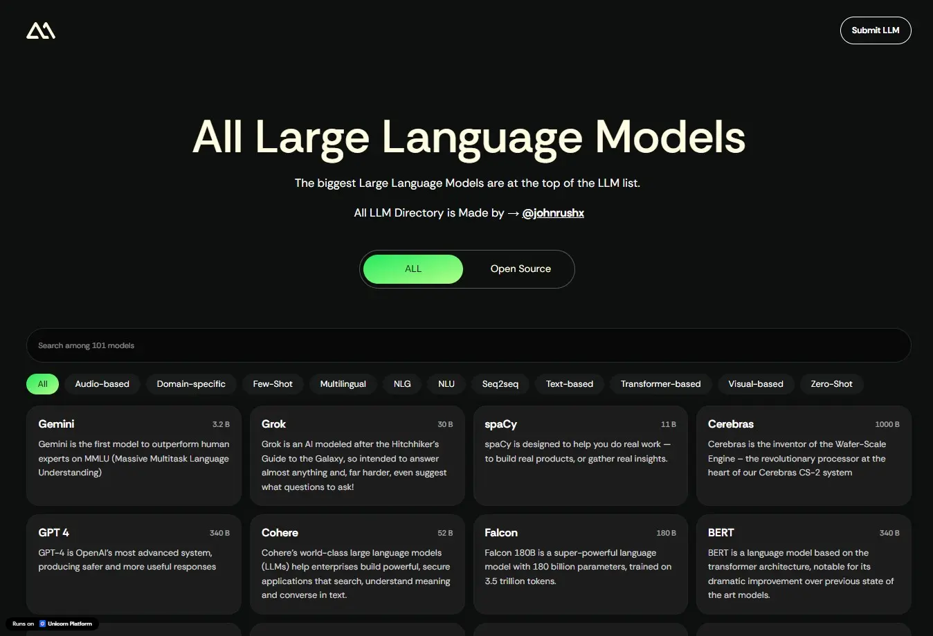 Screenshot 1 of All LLM