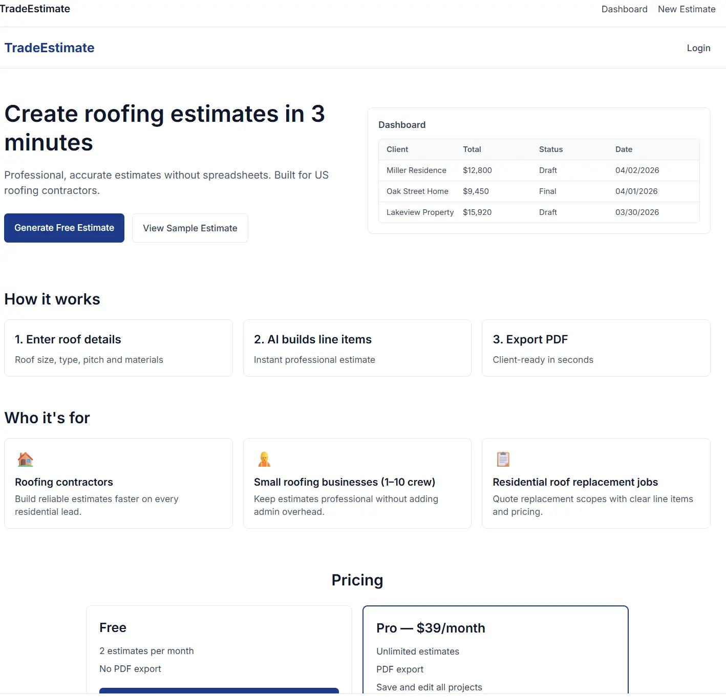 Screenshot 1 of TradeEstimate