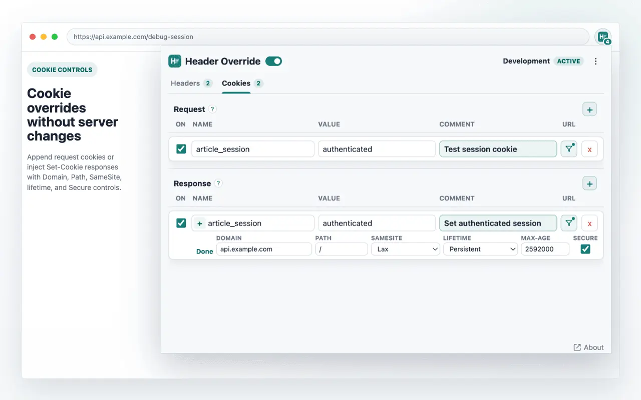 Screenshot 2 of Header Override
