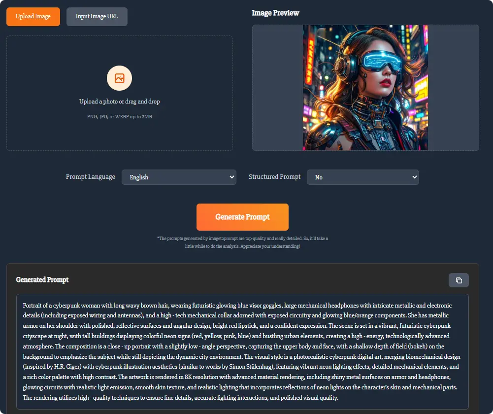 Screenshot 2 of Image to Prompt Generator