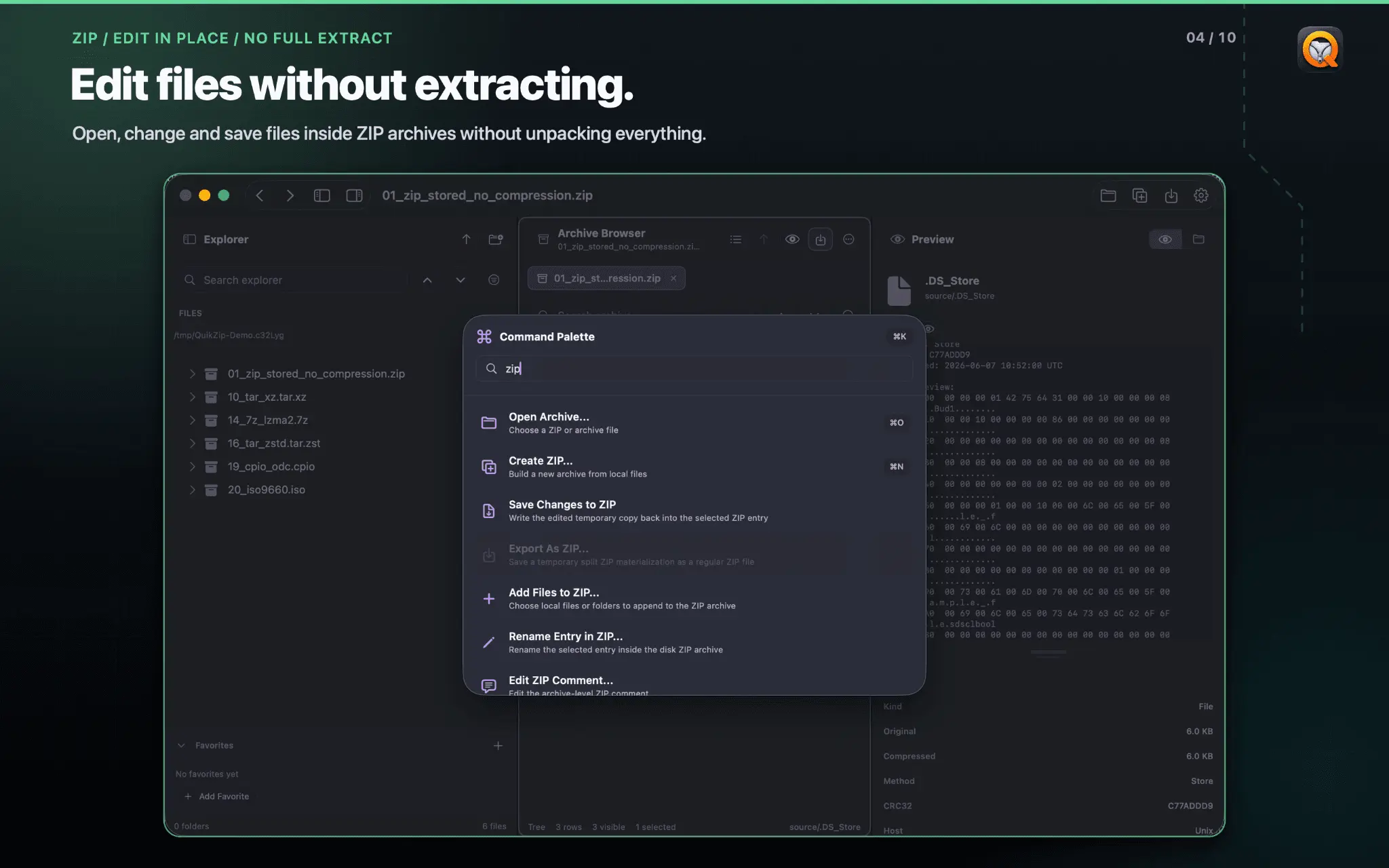 Screenshot 4 of QuikZip