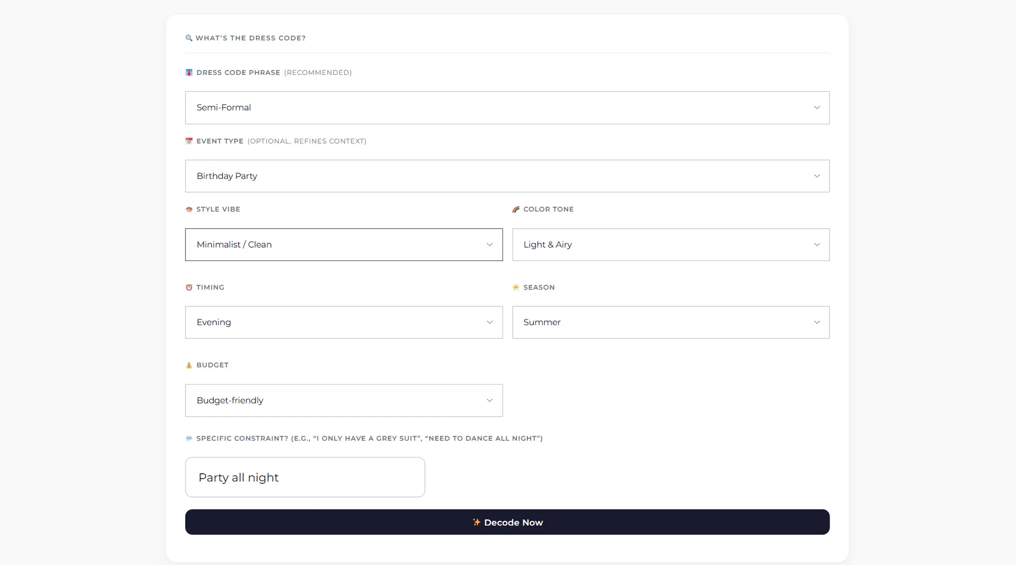 Screenshot 2 of Dress Code Decoder