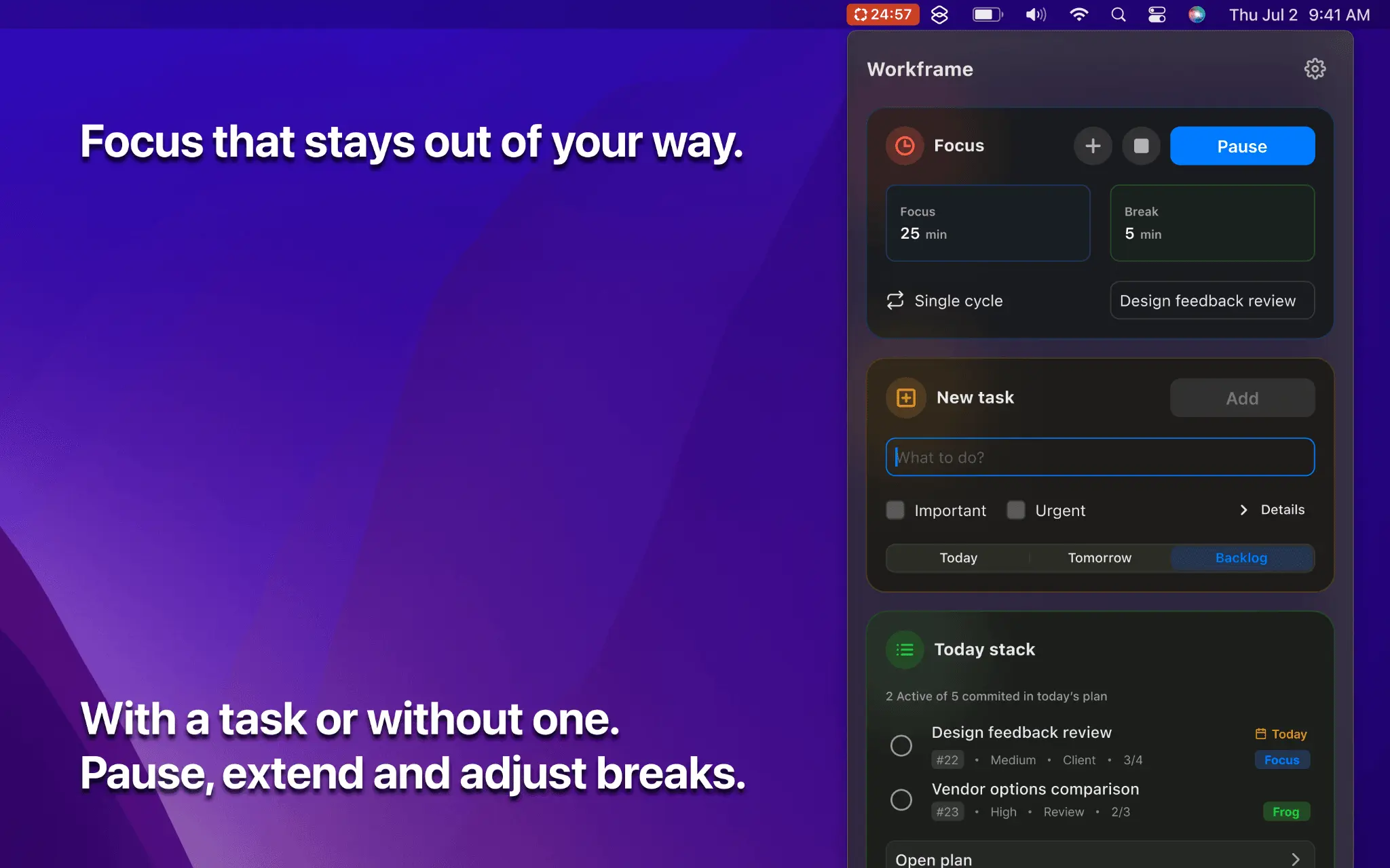 Screenshot 5 of Workframe: Tasks & Focus Timer