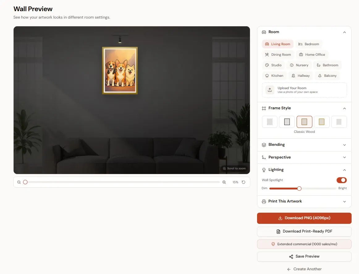 Screenshot 1 of Wallnora - AI Wall Art Creator