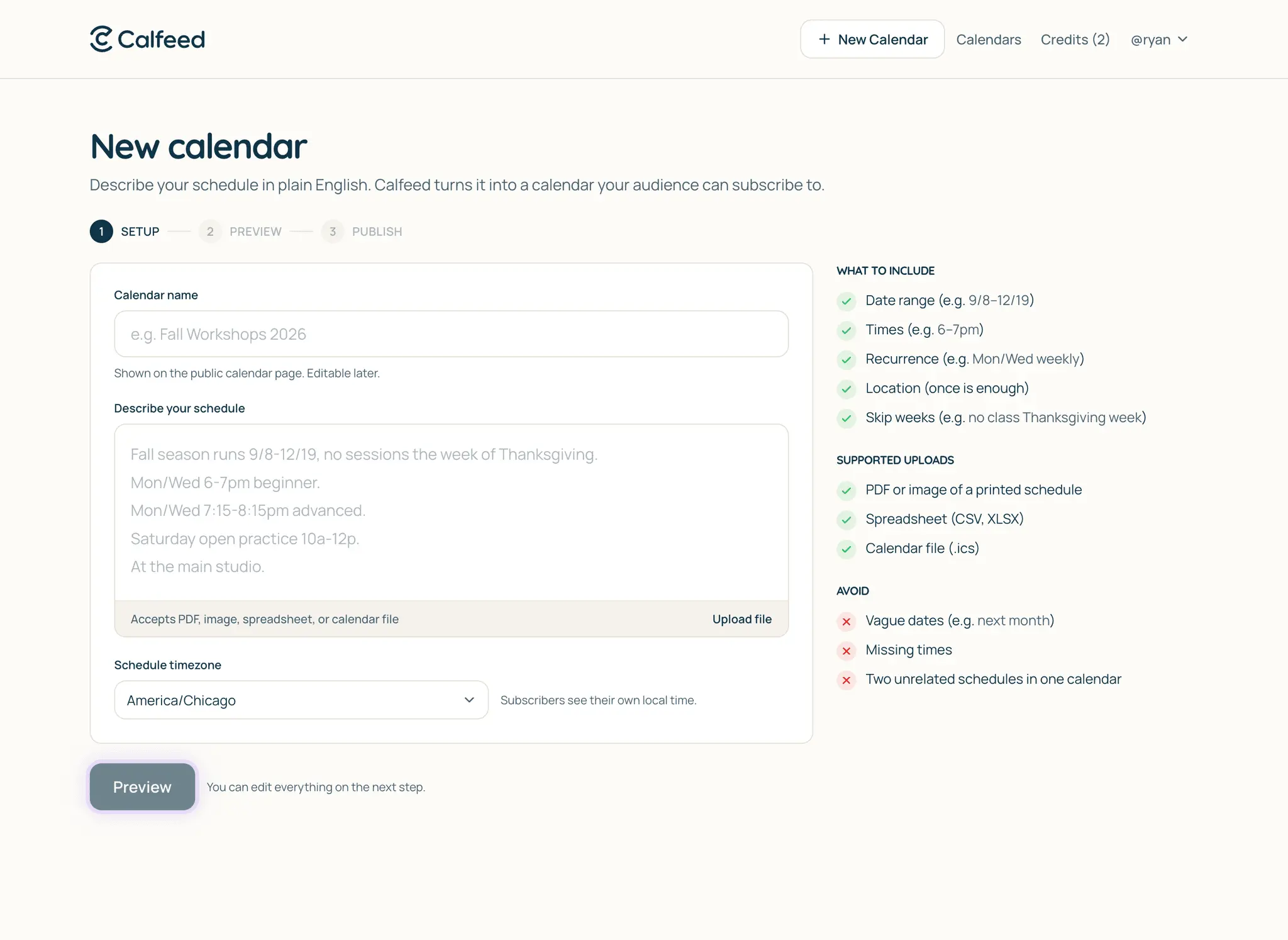 Screenshot 2 of Calfeed