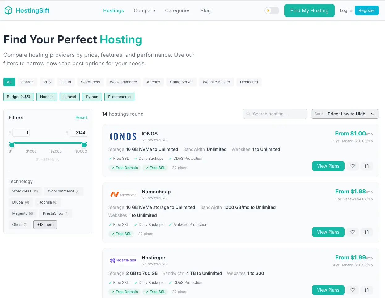 Screenshot 1 of HostingSift