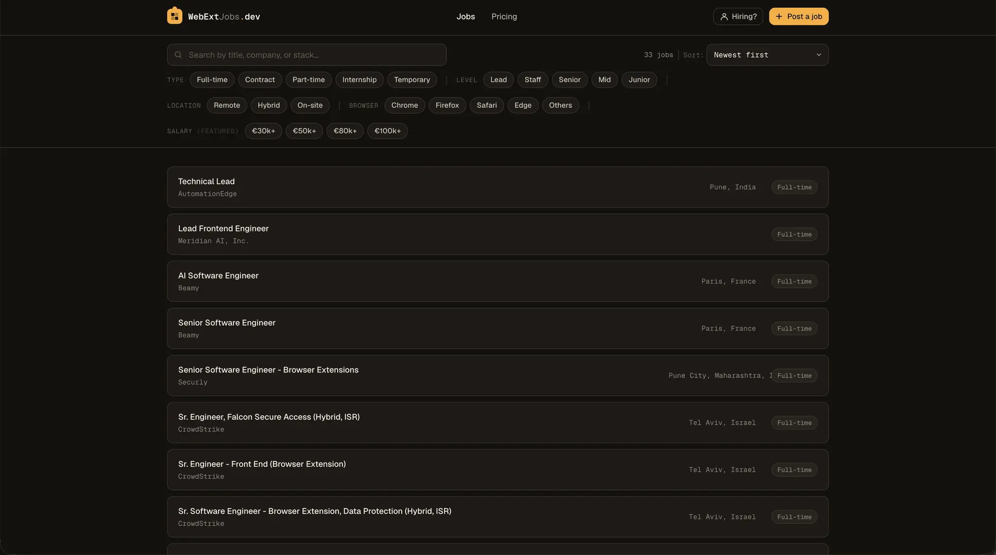 Screenshot 2 of WebExtJobs.dev