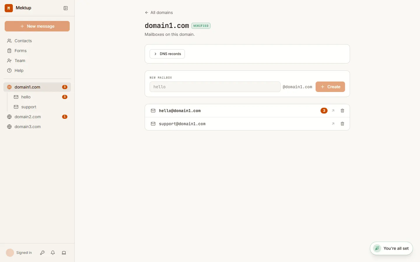 Screenshot 2 of Email Hosting + API & MCP Server for AI