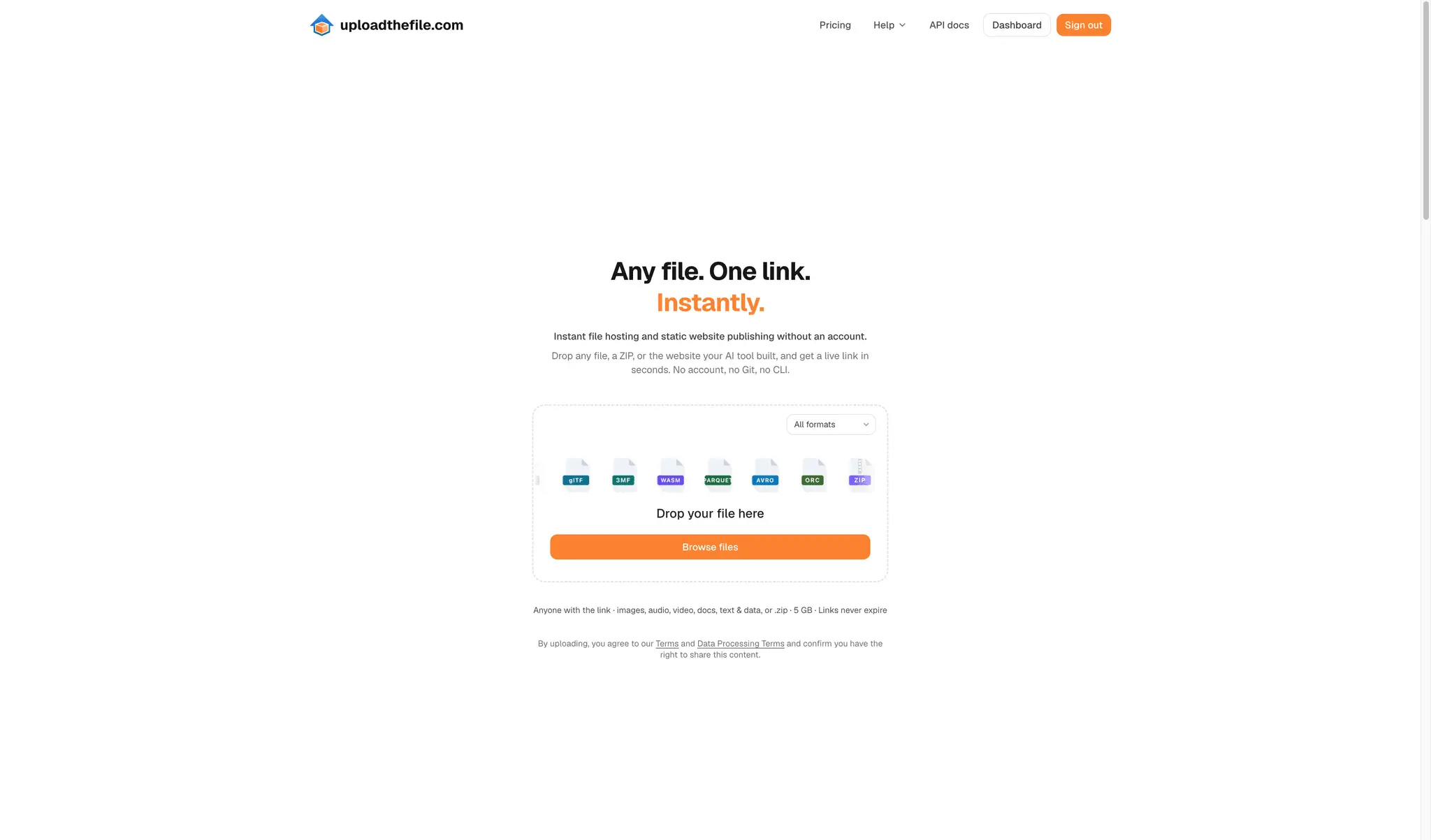 Screenshot 1 of uploadthefile.com