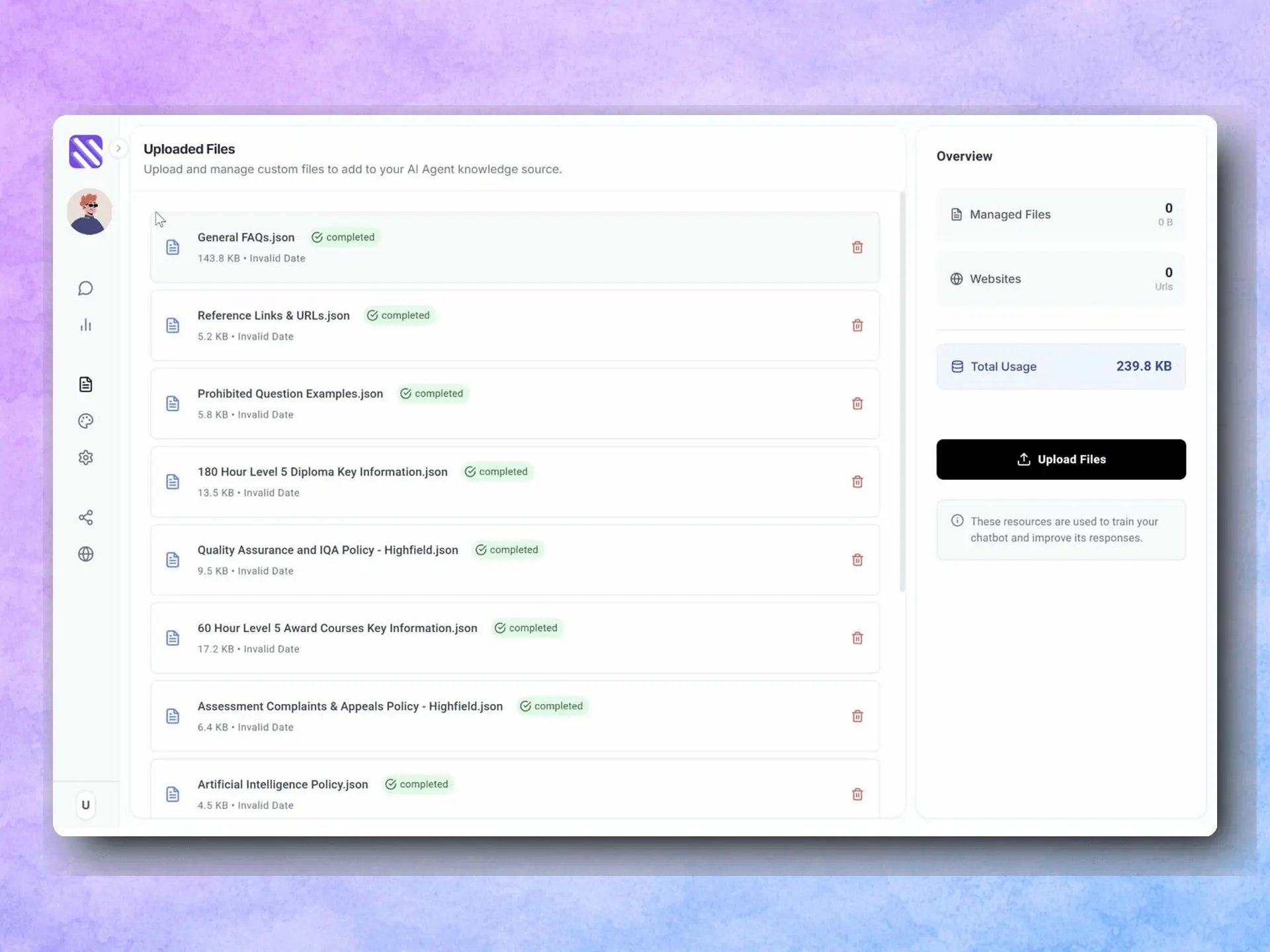 Screenshot 2 of SmushChat AI Chatbot Agent Builder