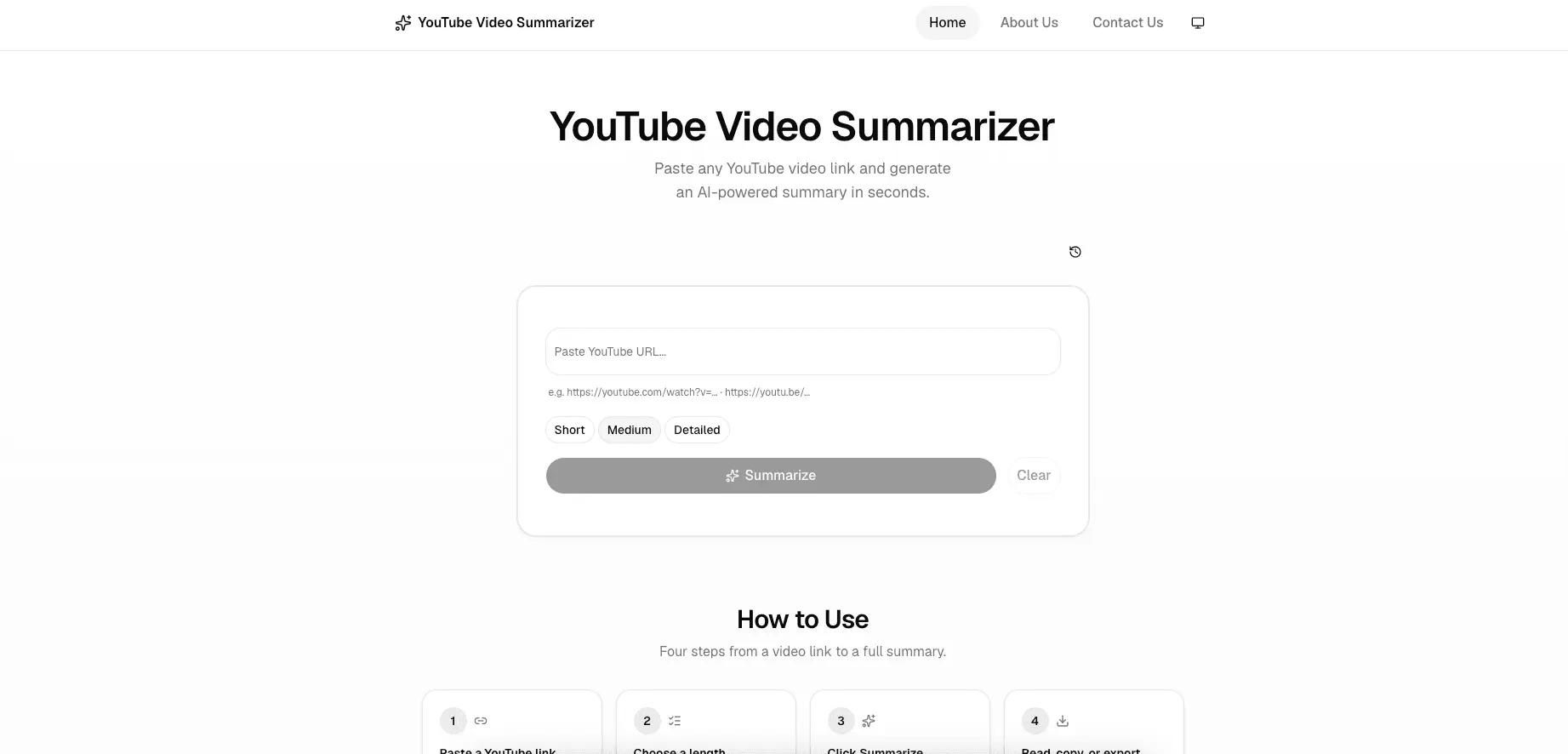 Screenshot 1 of YT Video Summarizer