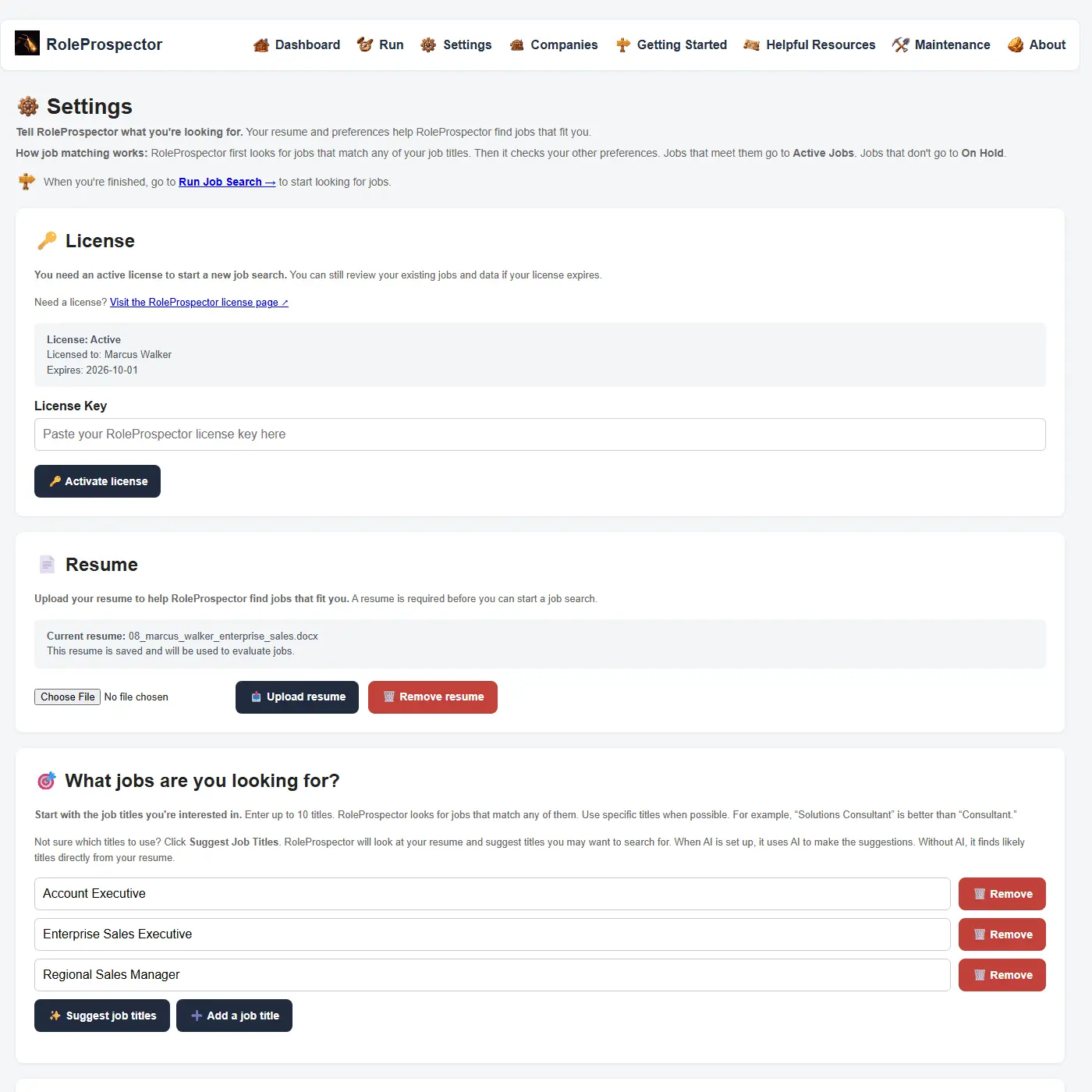Screenshot 3 of RoleProspector