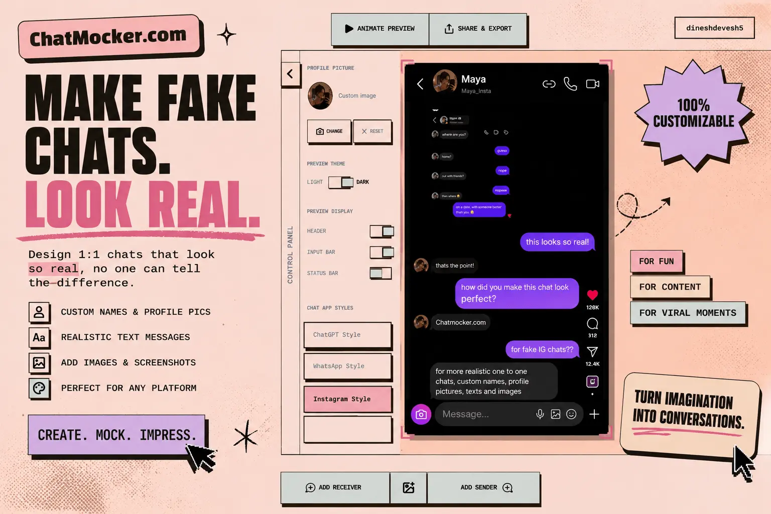 Screenshot 2 of ChatMocker.com