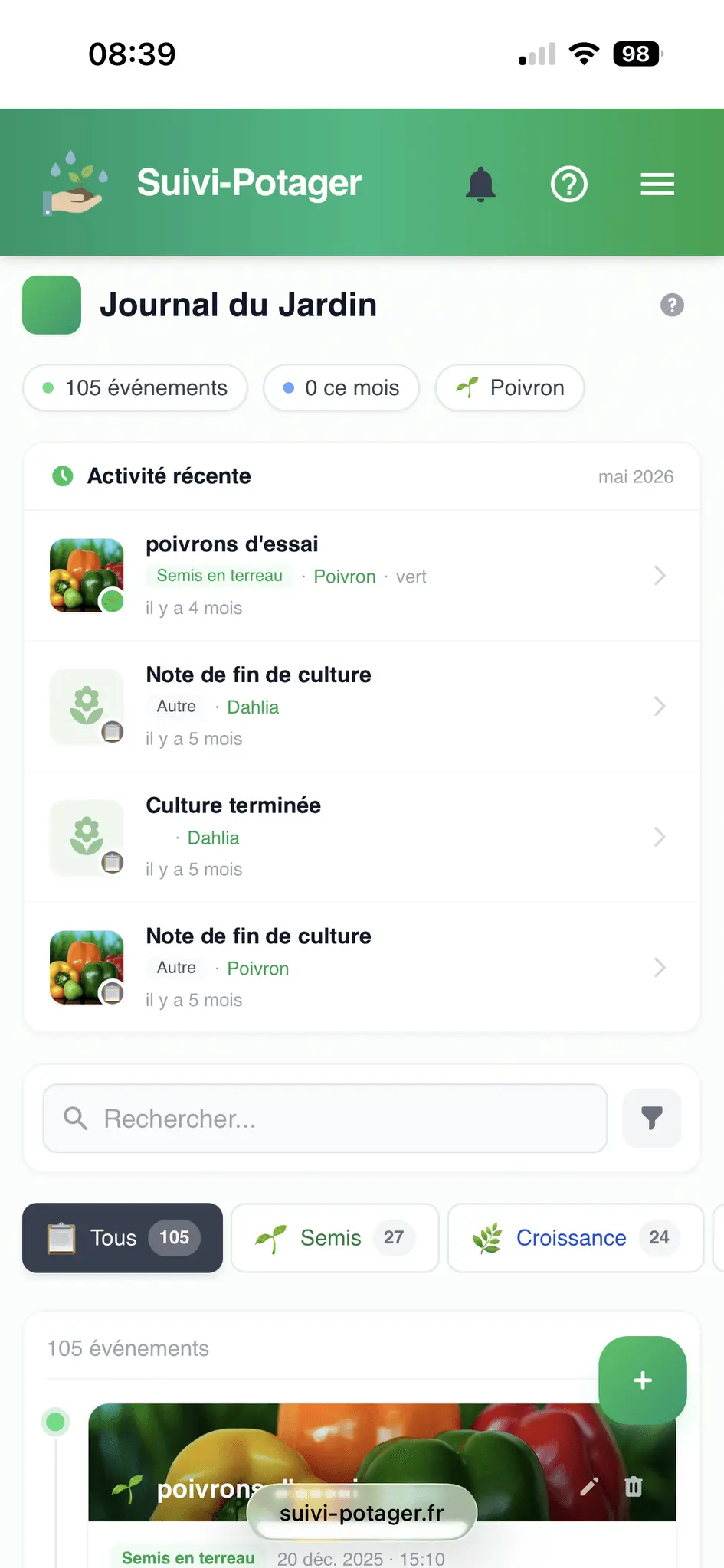 Screenshot 2 of Suivi-potager