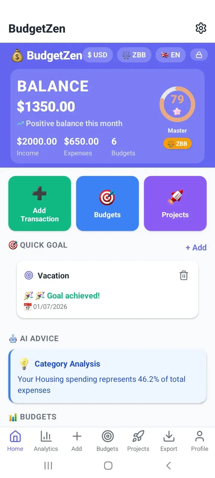 Screenshot 3 of BudgetZen