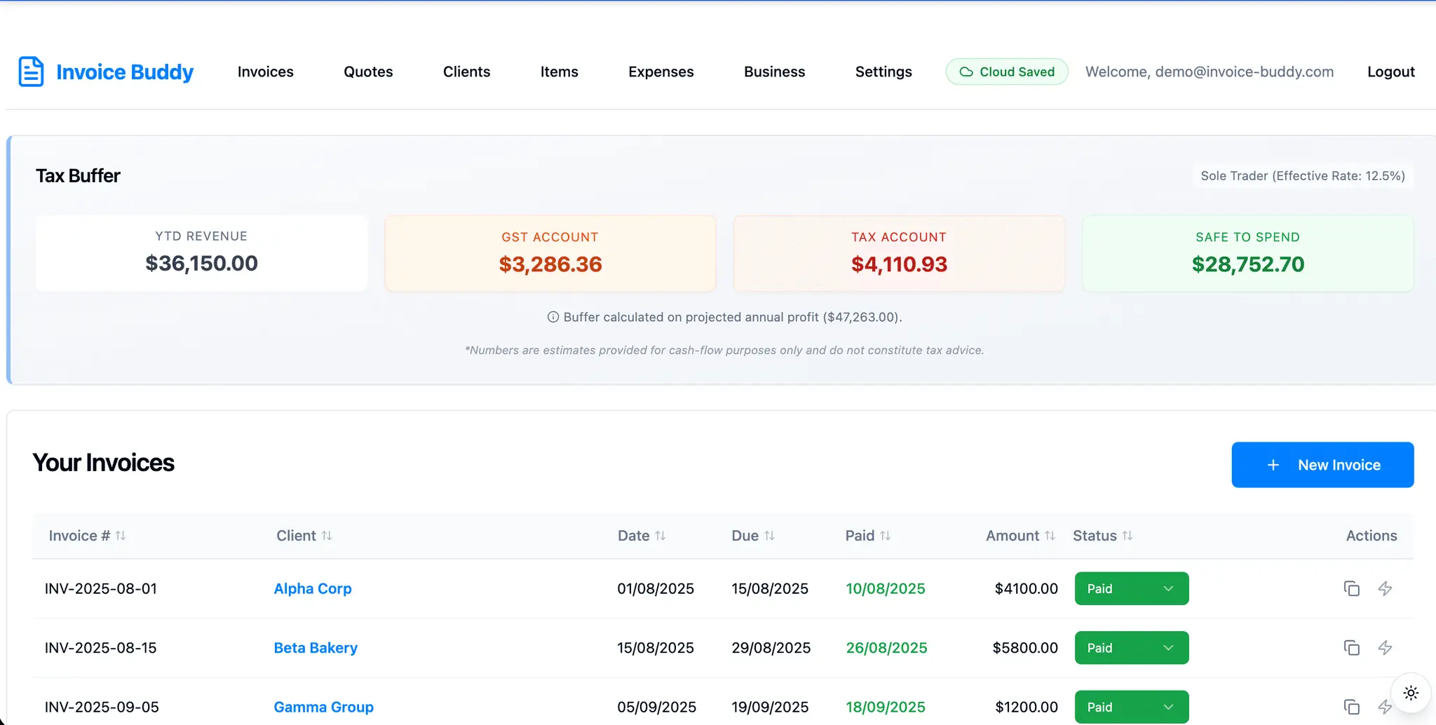 Screenshot 2 of Invoice Buddy