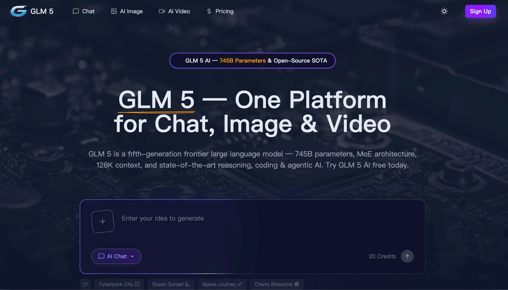 Screenshot 1 of GLM 5