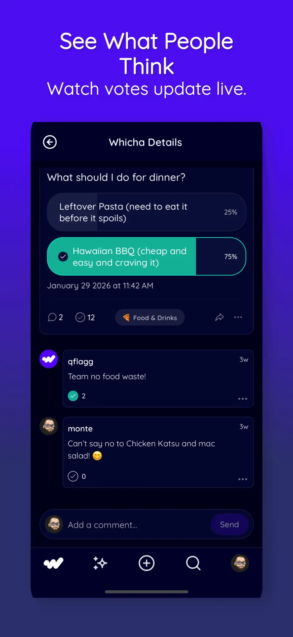 Screenshot 1 of Whicha Polling App