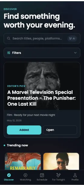 Screenshot 1 of What To Watch 