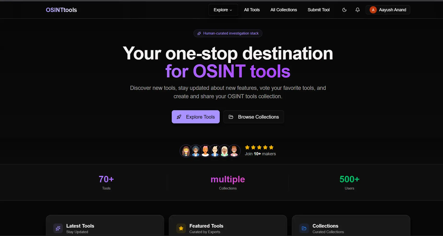 Screenshot 2 of OSINTTools.io