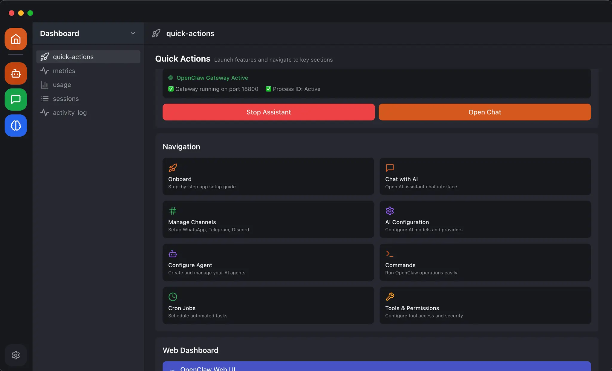Screenshot 1 of OpenClaw Desktop App